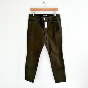 Express High Waisted Skinny Pants Olive Green 10